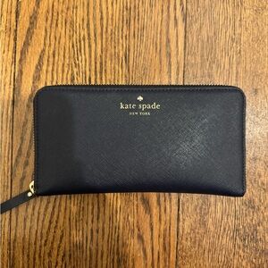 Kate Spade Navy Blue Zip Wallet